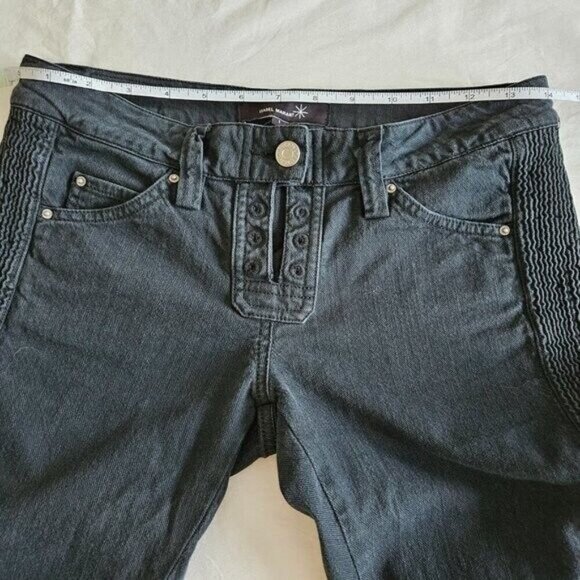 Isabel Marant Etoile Jeans Women 4 Black 1501 Straight Cropped Goth FLAW No Lace - Picture 4 of 16
